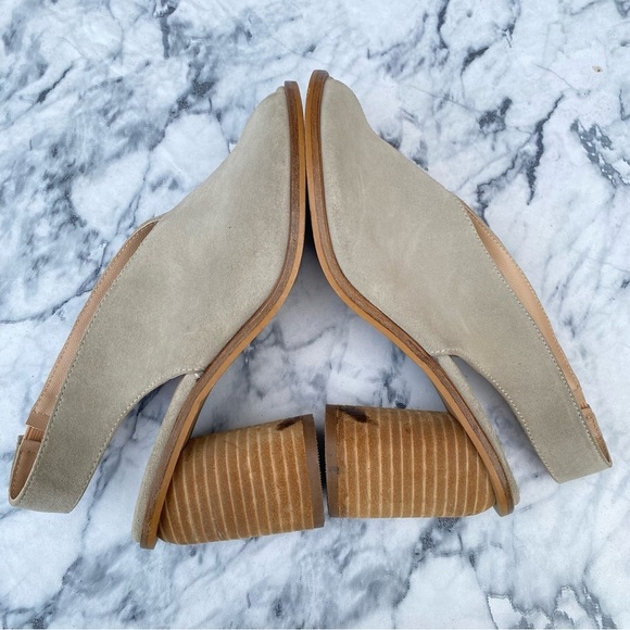 ANTHROPOLOGIE Suede Tracy Slingback Open Toes Shoes - Picture 2 of 8